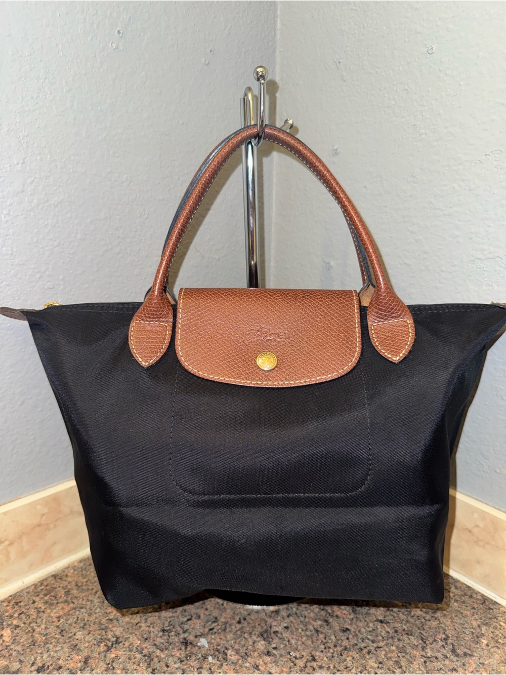 Longchamp Le Pliage Original Small Top Handle Bag Black ✅AUTHENTIC✅